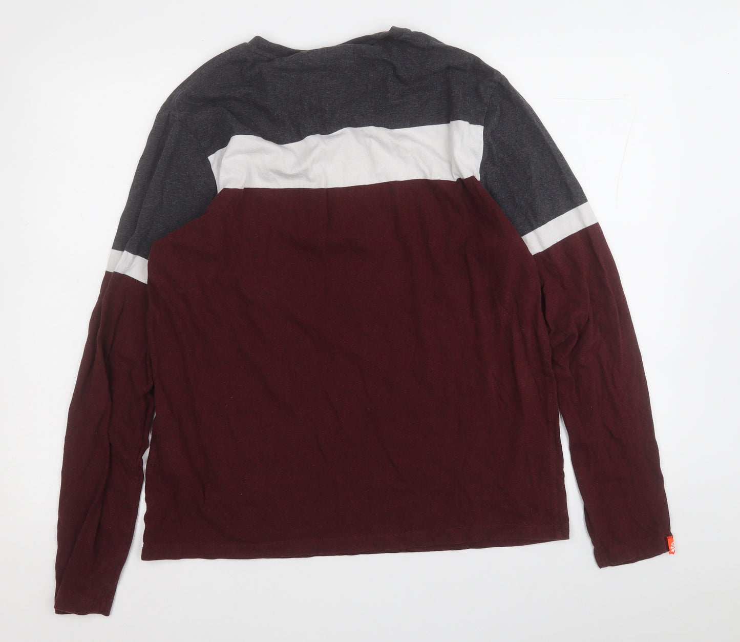 Superdry Mens Multicoloured Colourblock Cotton  T-Shirt Size 2XL Round Neck