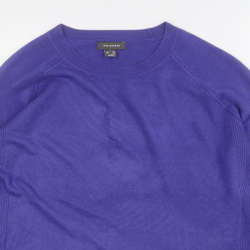 Primark Womens Purple Round Neck  Acrylic Pullover Jumper Size 10