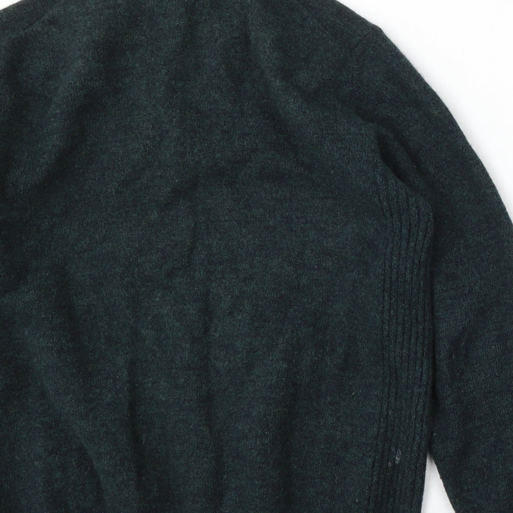 Barbour Mens Green Mock Neck  Wool Pullover Jumper Size L