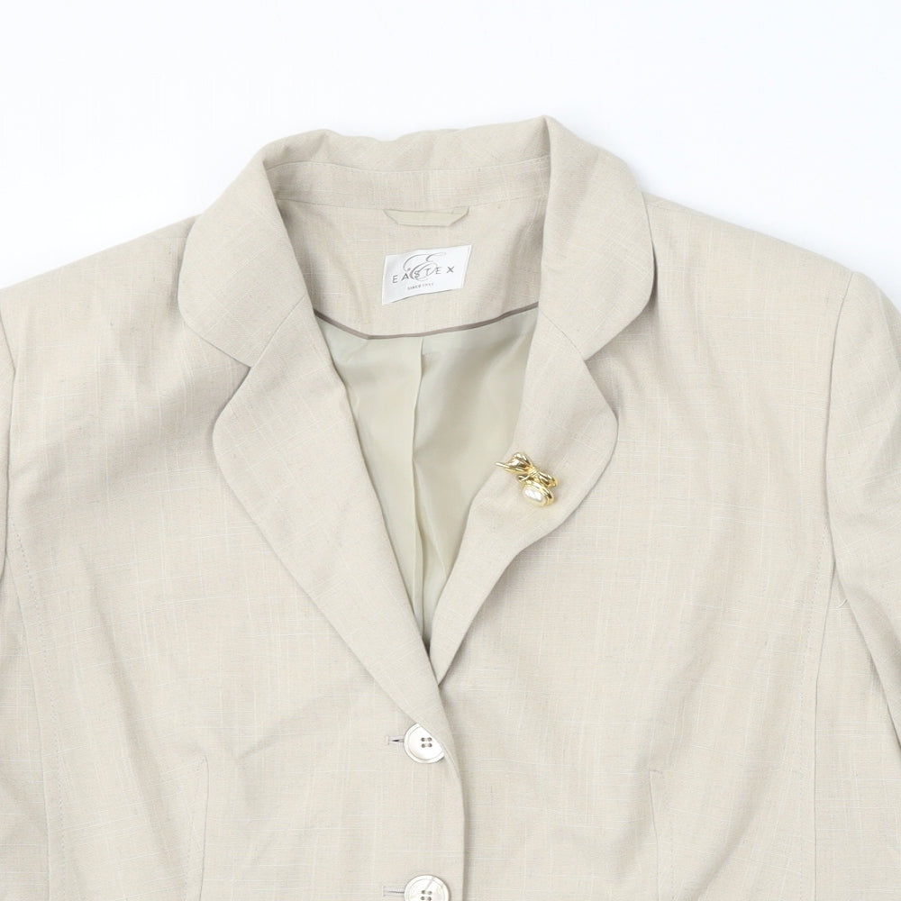 Eastex Womens Beige  Polyester Jacket Blazer Size 16