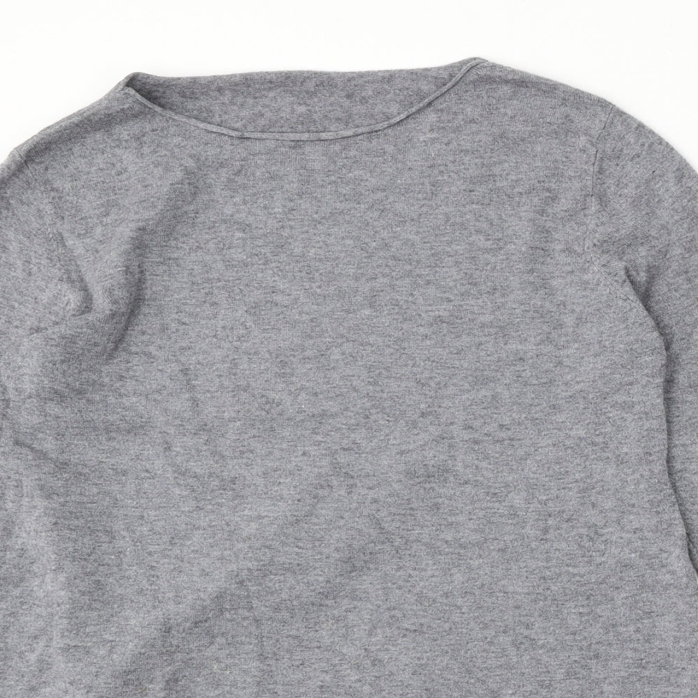 Preworn Womens Grey Round Neck  Viscose Pullover Jumper Size 12