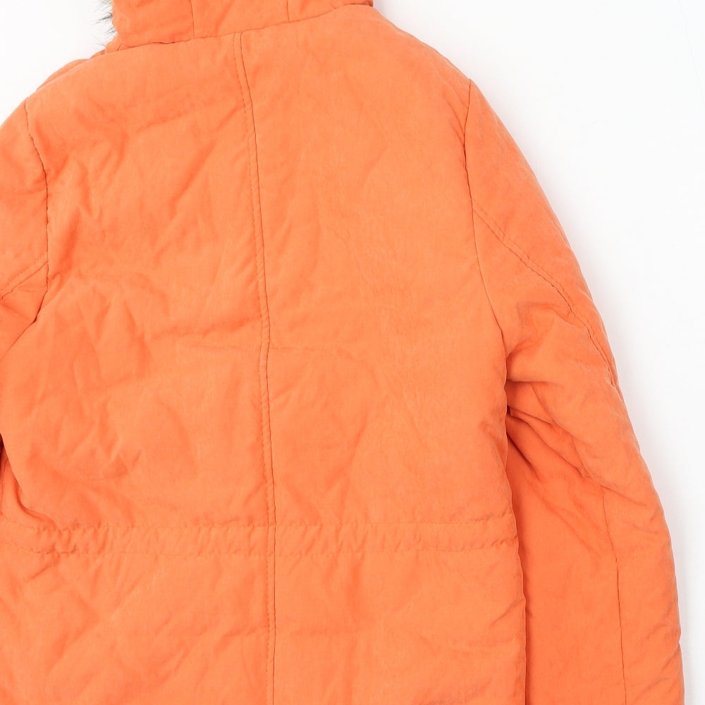 Fengshiyuan Womens Orange   Parka Jacket Size L  Zip