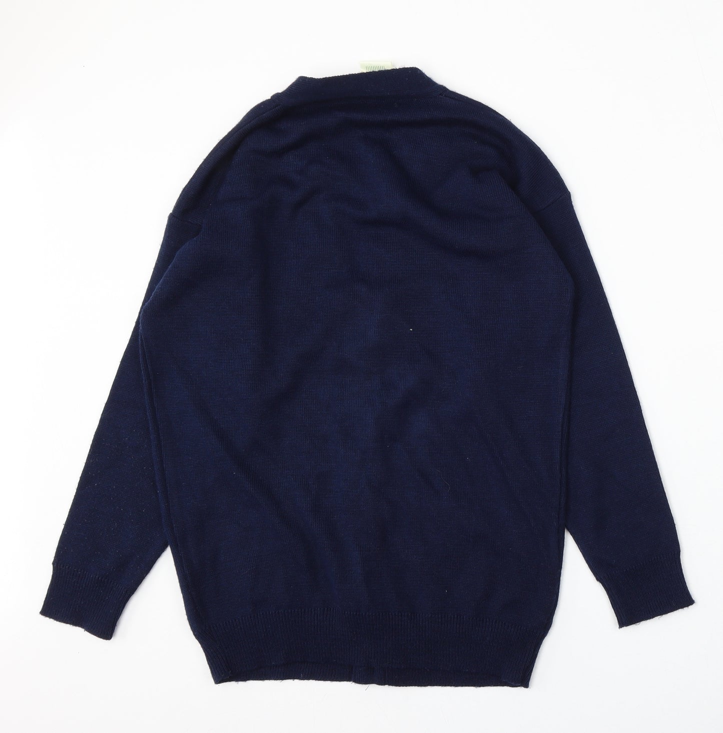 Premier Man Mens Blue V-Neck  Acrylic Cardigan Jumper Size S