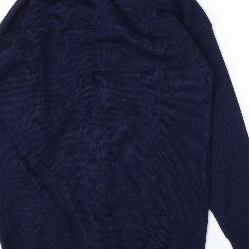 Premier Man Mens Blue V-Neck  Acrylic Cardigan Jumper Size S