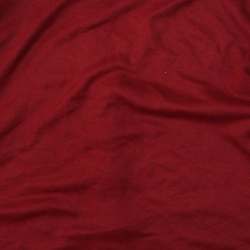 Beaumonde Womens Red V-Neck  Acrylic Cardigan Jumper Size L
