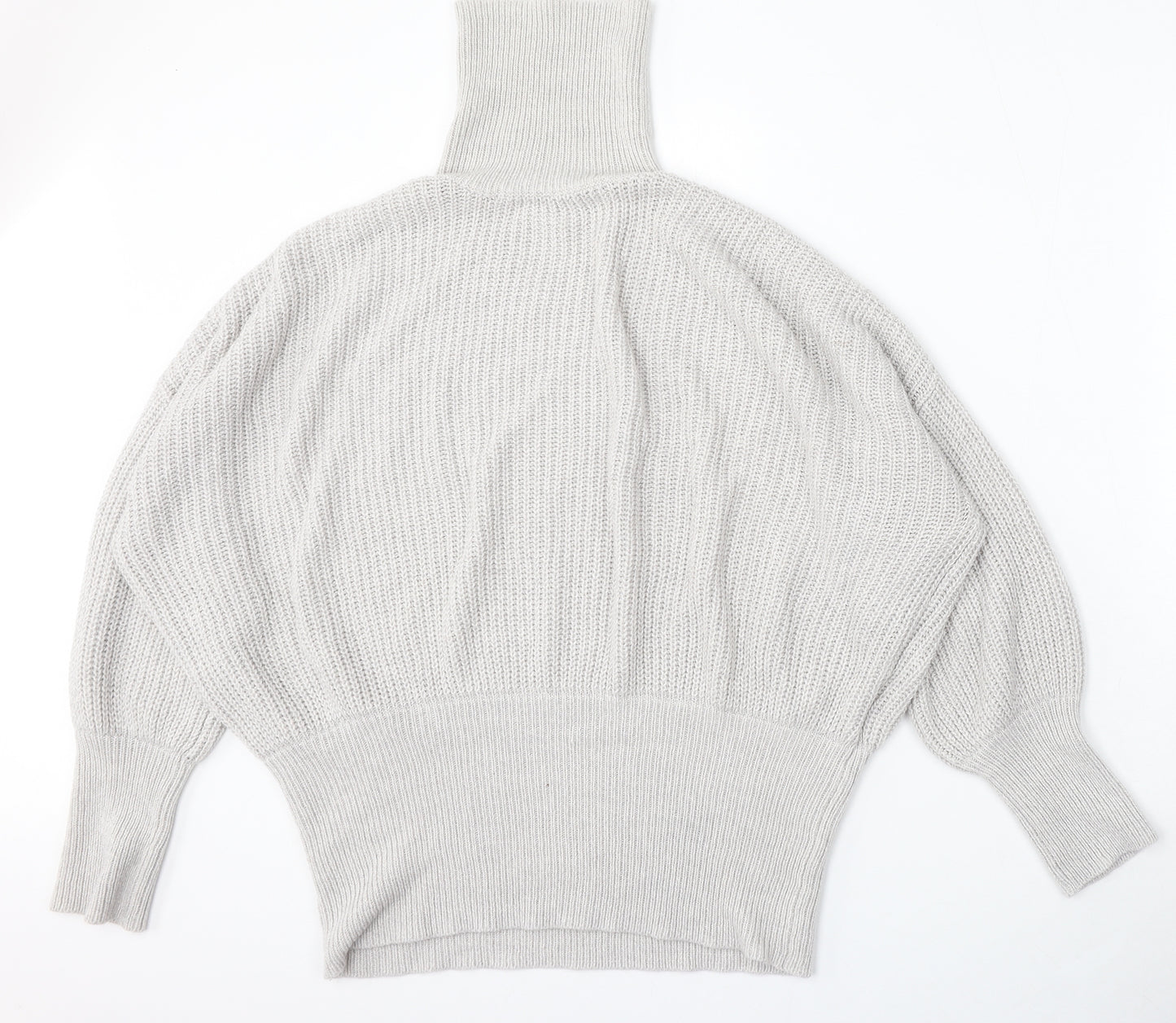 Simply Be Womens Grey Mock Neck  Acrylic Pullover Jumper Size M