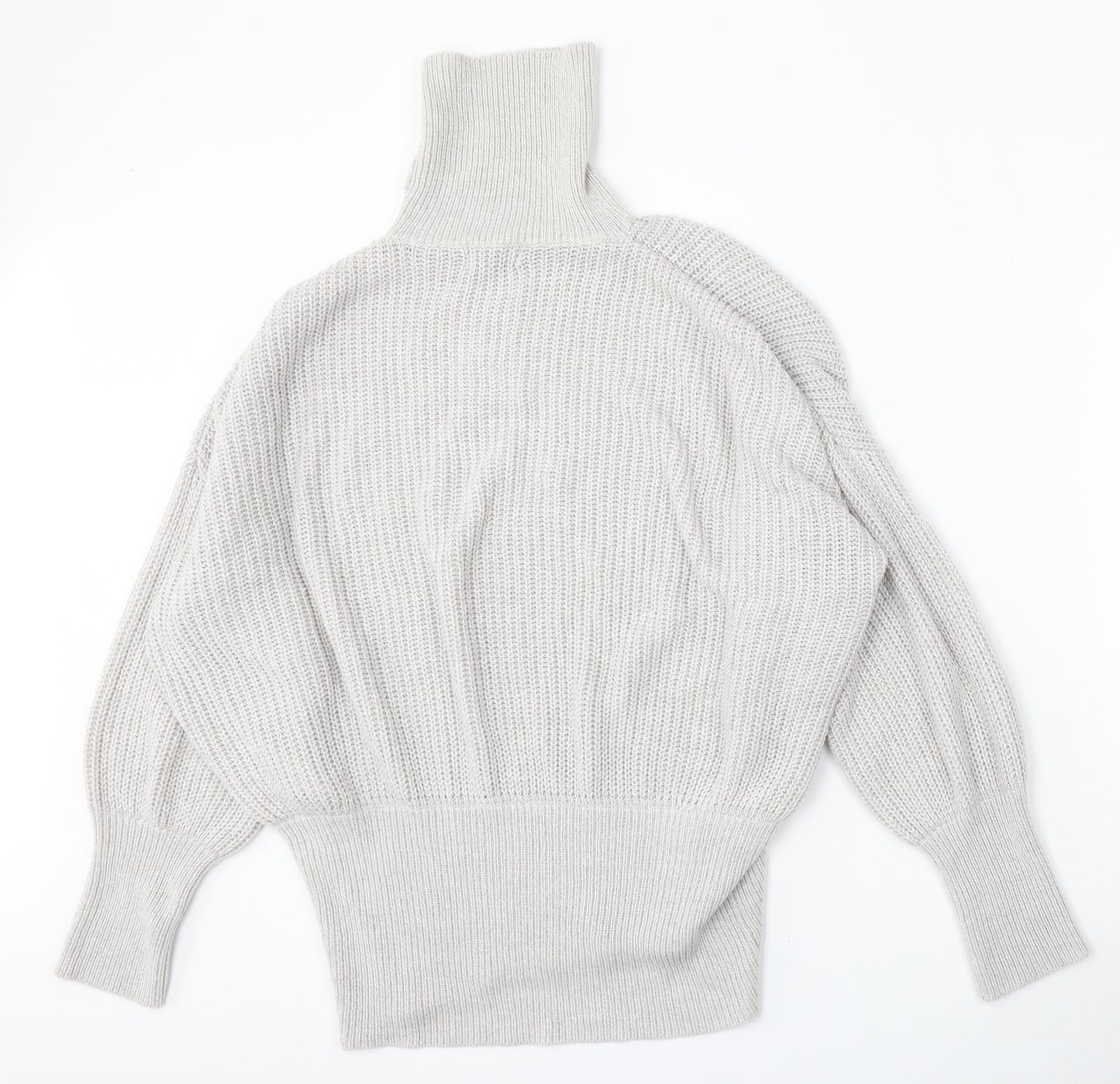 Simply Be Womens Grey Mock Neck  Acrylic Pullover Jumper Size M