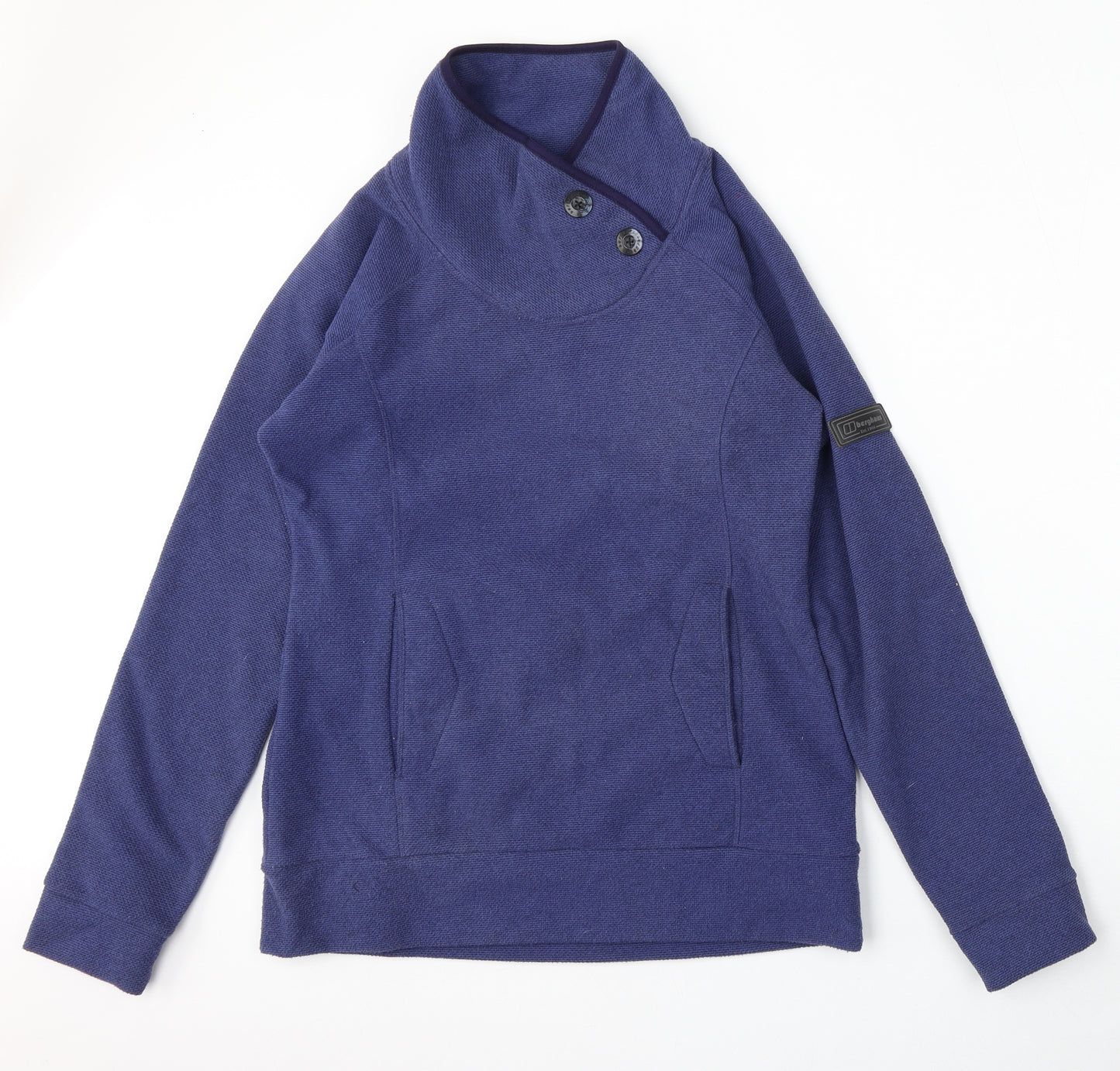 Berghaus Womens Blue Mock Neck  Polyester Pullover Jumper Size 14