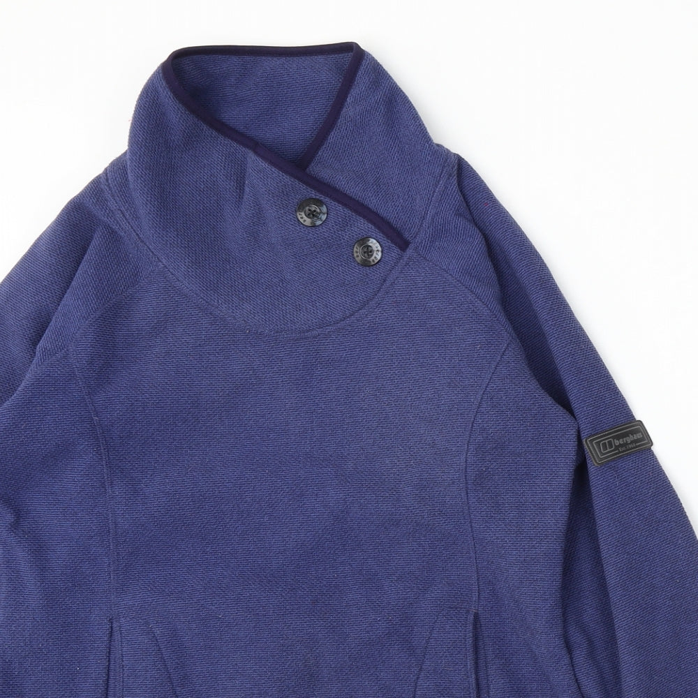 Berghaus Womens Blue Mock Neck  Polyester Pullover Jumper Size 14