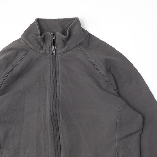 Marks and Spencer Womens Grey  Cotton Full Zip Sweatshirt Size 14  Zip