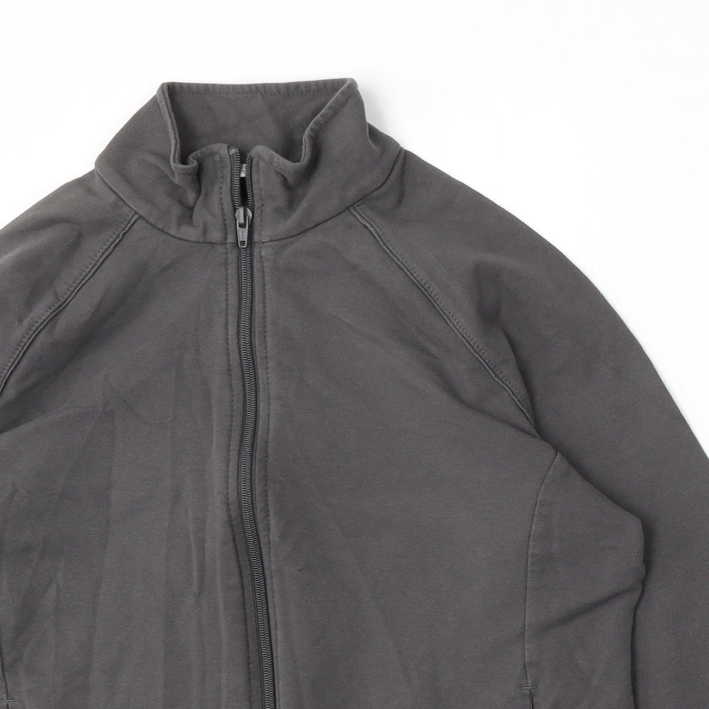 Marks and Spencer Womens Grey  Cotton Full Zip Sweatshirt Size 14  Zip