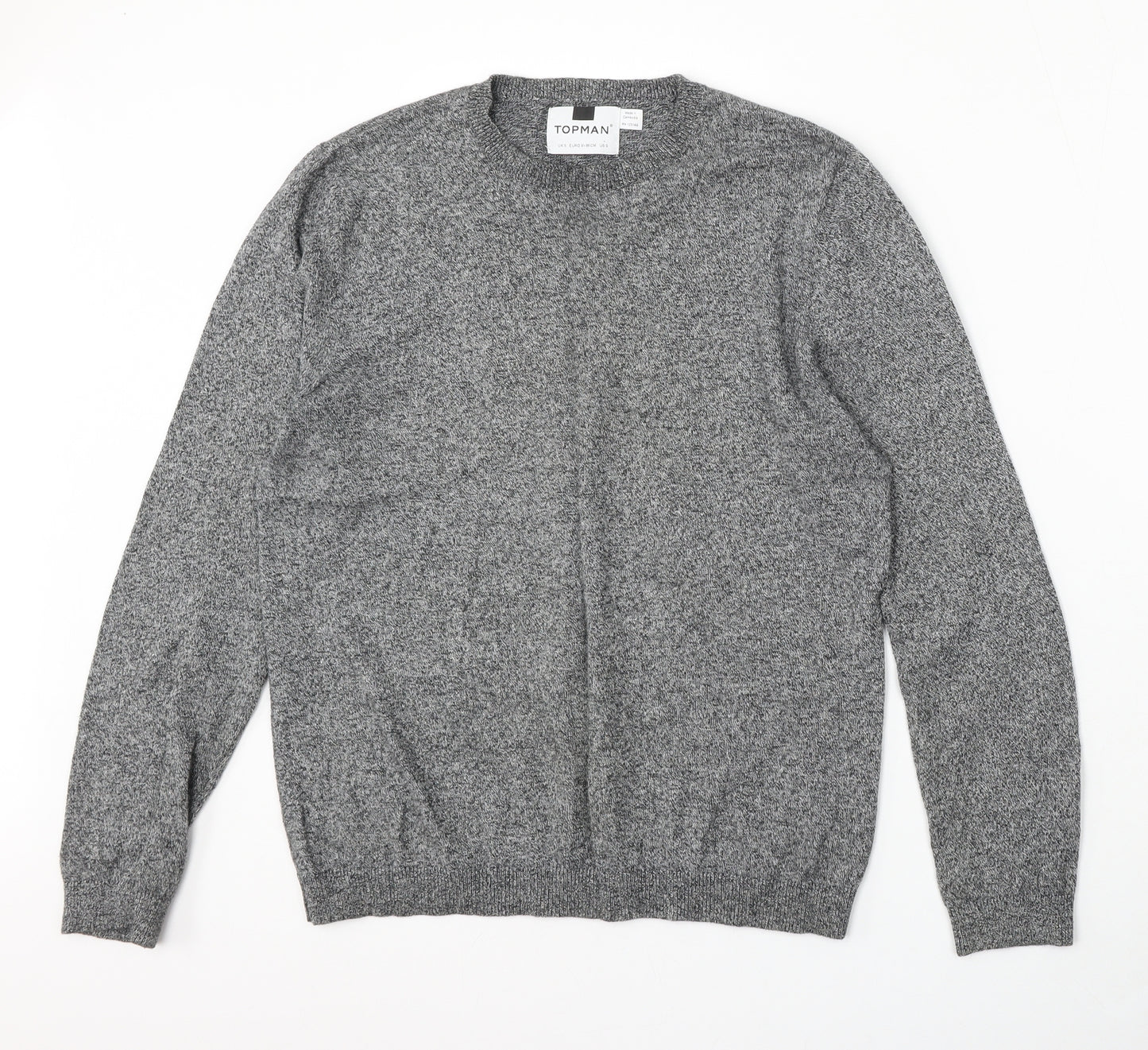 Topman Womens Grey Round Neck  Cotton Pullover Jumper Size S