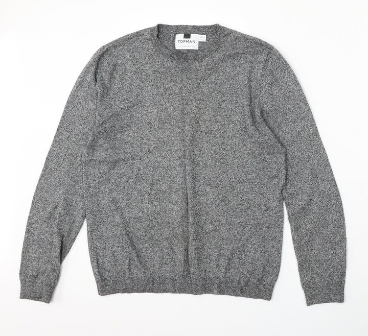 Topman Womens Grey Round Neck  Cotton Pullover Jumper Size S