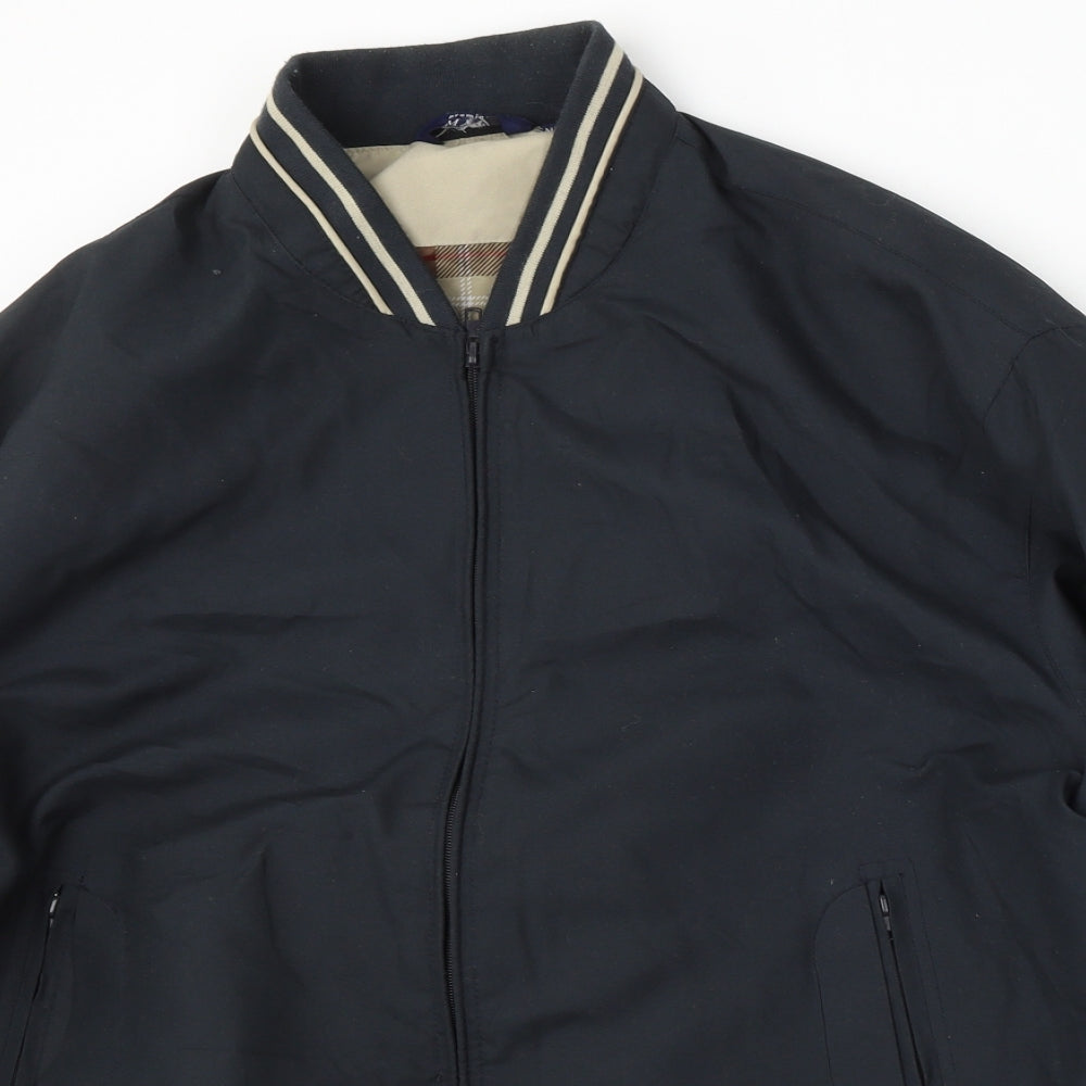 Premier Man Mens Blue   Bomber Jacket Jacket Size L  Zip