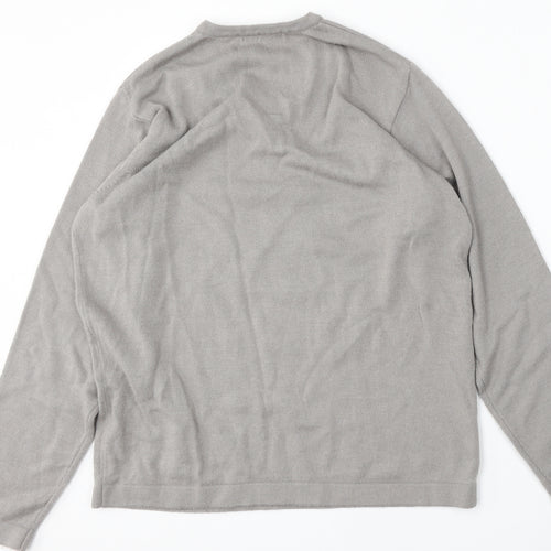 St Michael Womens Grey V-Neck  Acrylic Pullover Jumper Size S