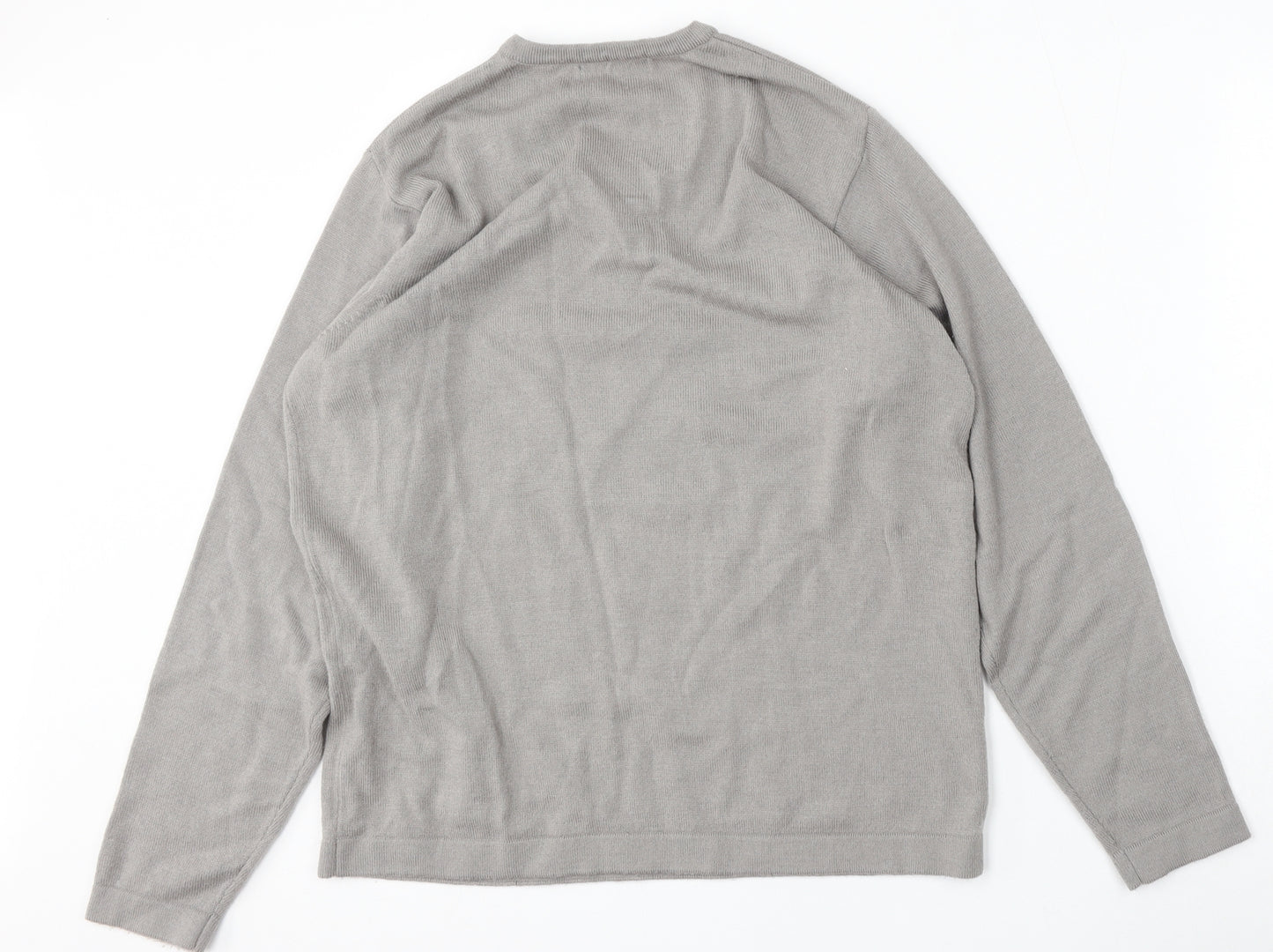 St Michael Womens Grey V-Neck  Acrylic Pullover Jumper Size S