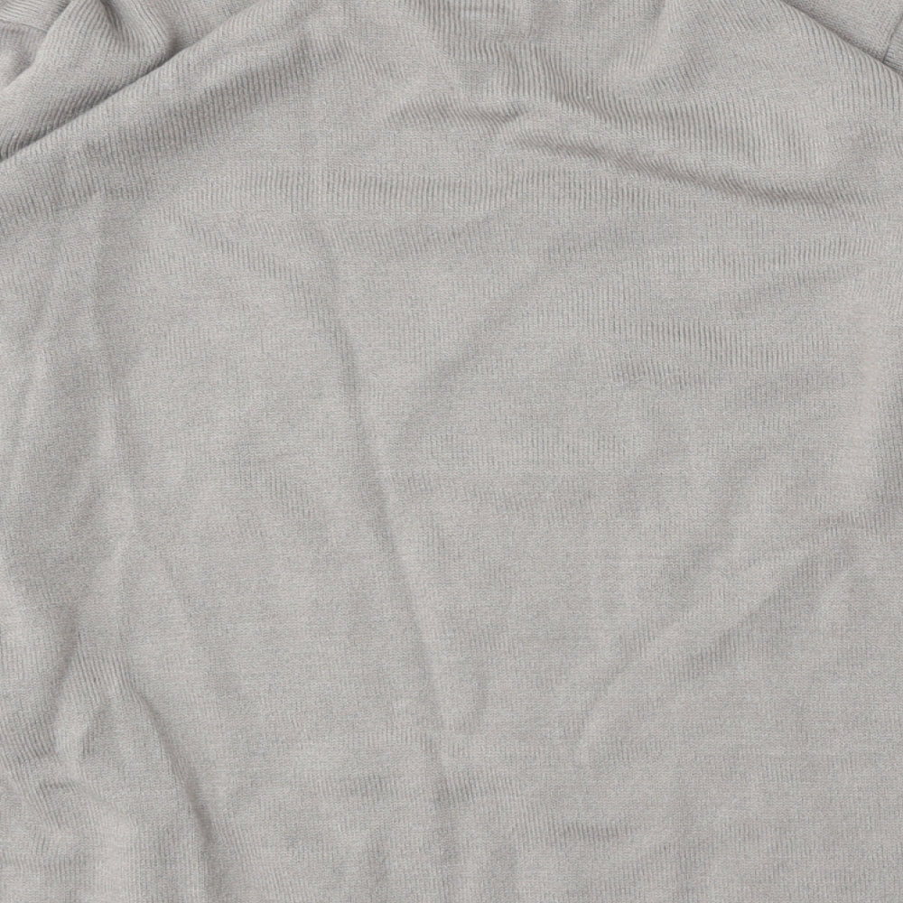 St Michael Womens Grey V-Neck  Acrylic Pullover Jumper Size S
