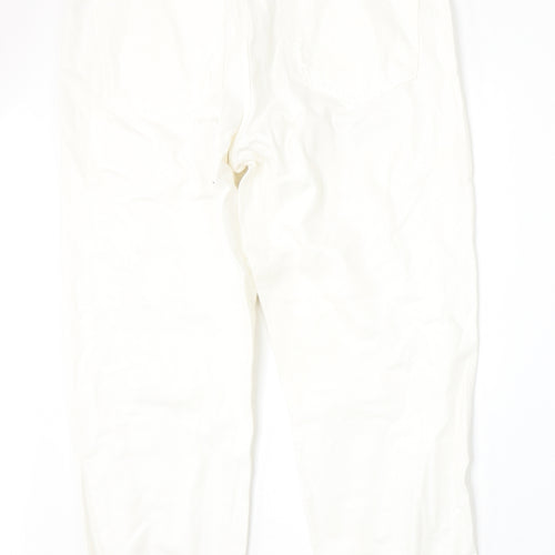 Topshop Womens Beige  Cotton Straight Jeans Size 30 L30 in Regular Button