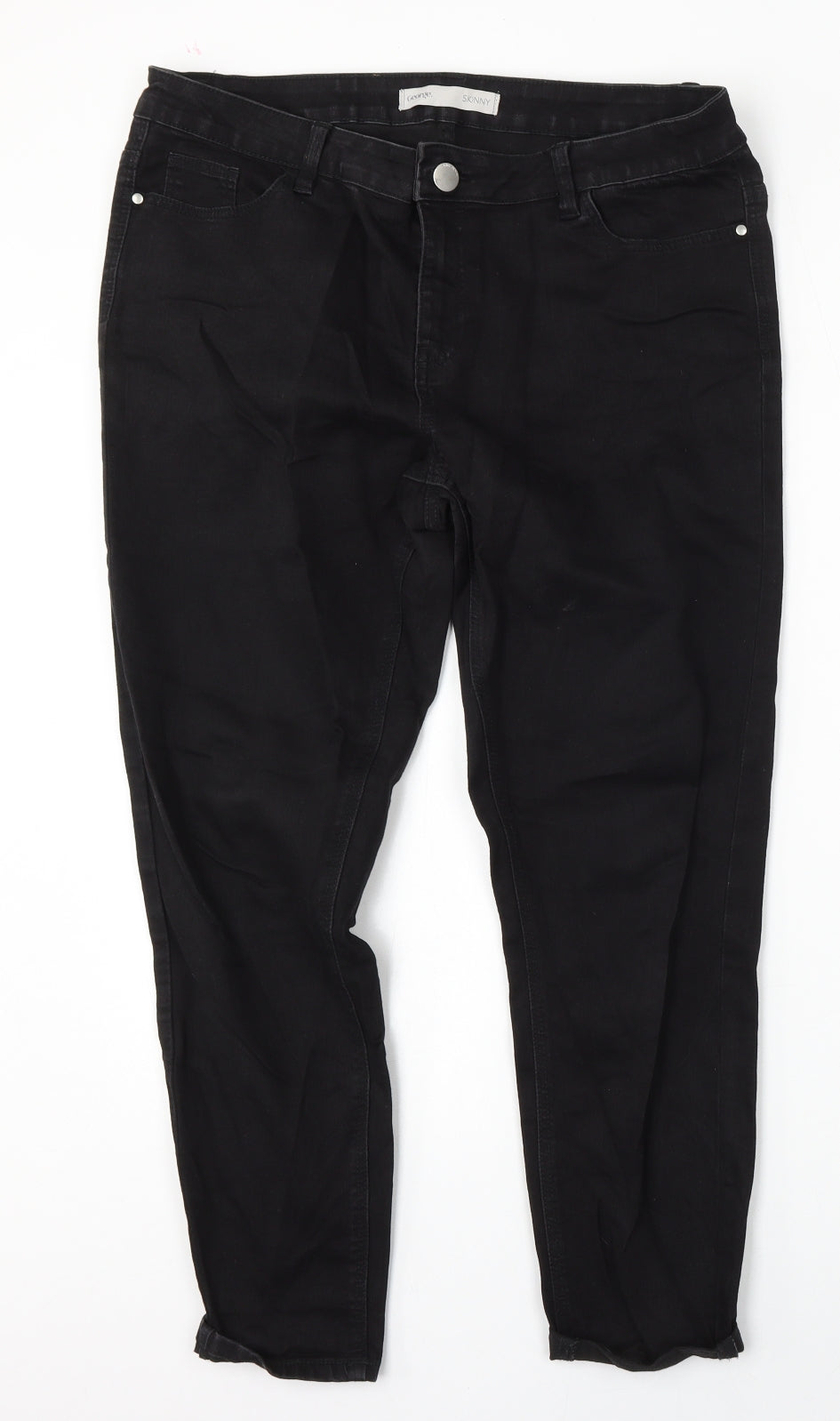 George Womens Black  Polyester Skinny Jeans Size 10 L28 in Regular Button