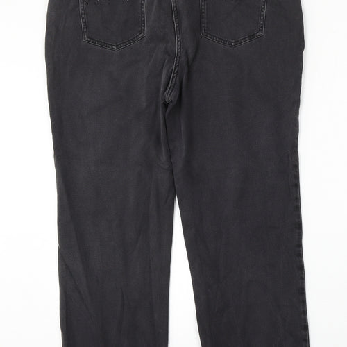 Preworn Womens Grey  Polyester Straight Jeans Size 38 L26 in Regular Button