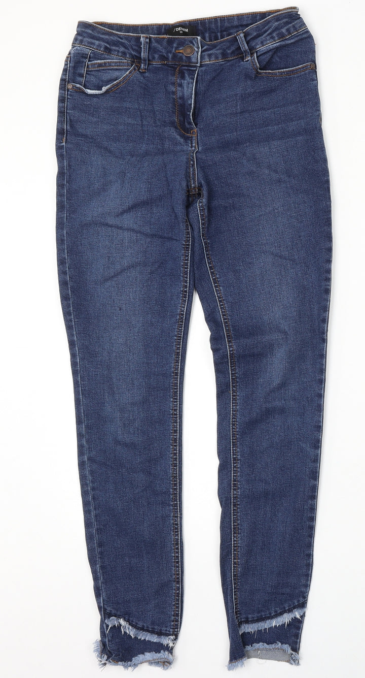 Denim Womens Blue  Cotton Skinny Jeans Size 10 L31 in Regular Button