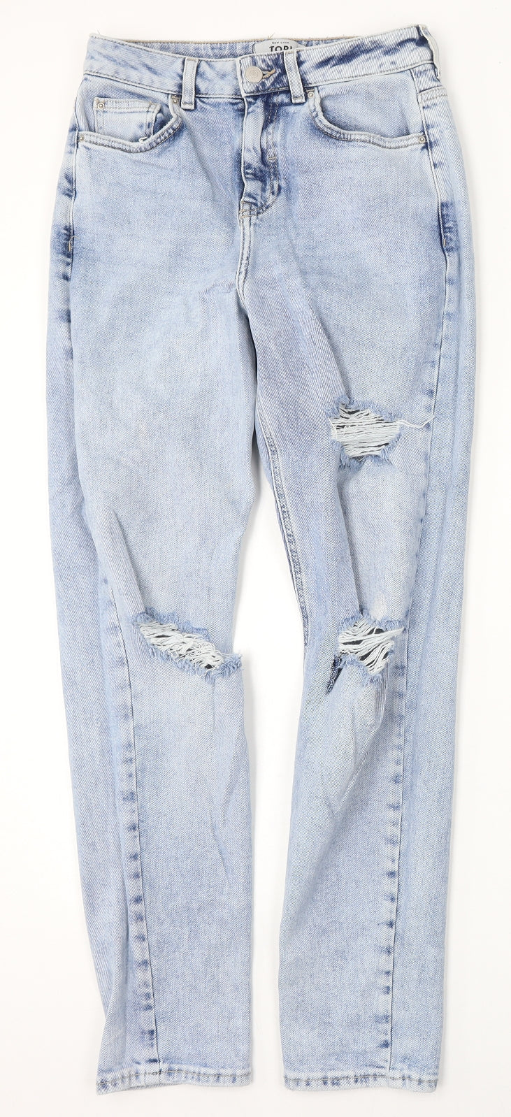 New Look Womens Blue  Cotton Straight Jeans Size 8 L30 in Regular Button