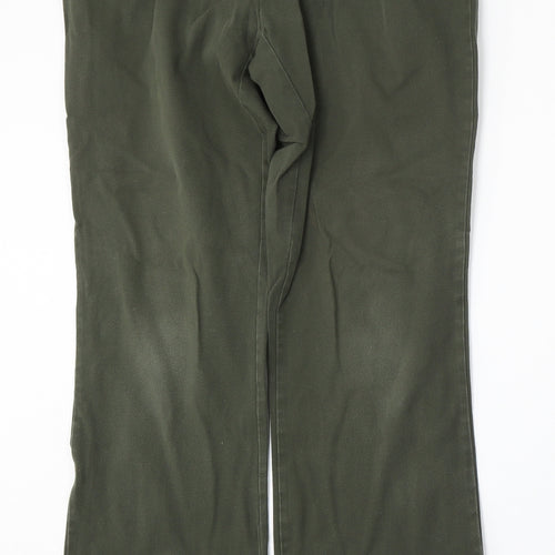 St Johns Bay Womens Green  Cotton Straight Jeans Size 10 L30 in Regular Button