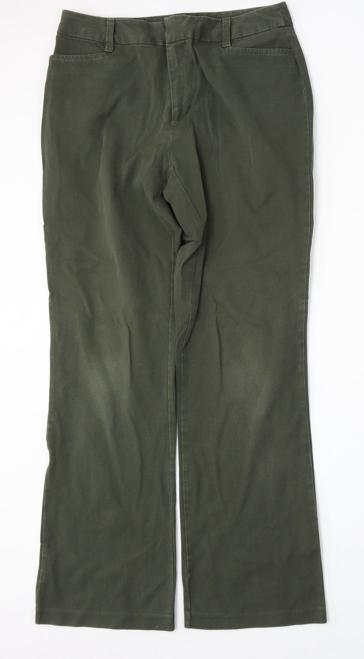 St Johns Bay Womens Green  Cotton Straight Jeans Size 10 L30 in Regular Button