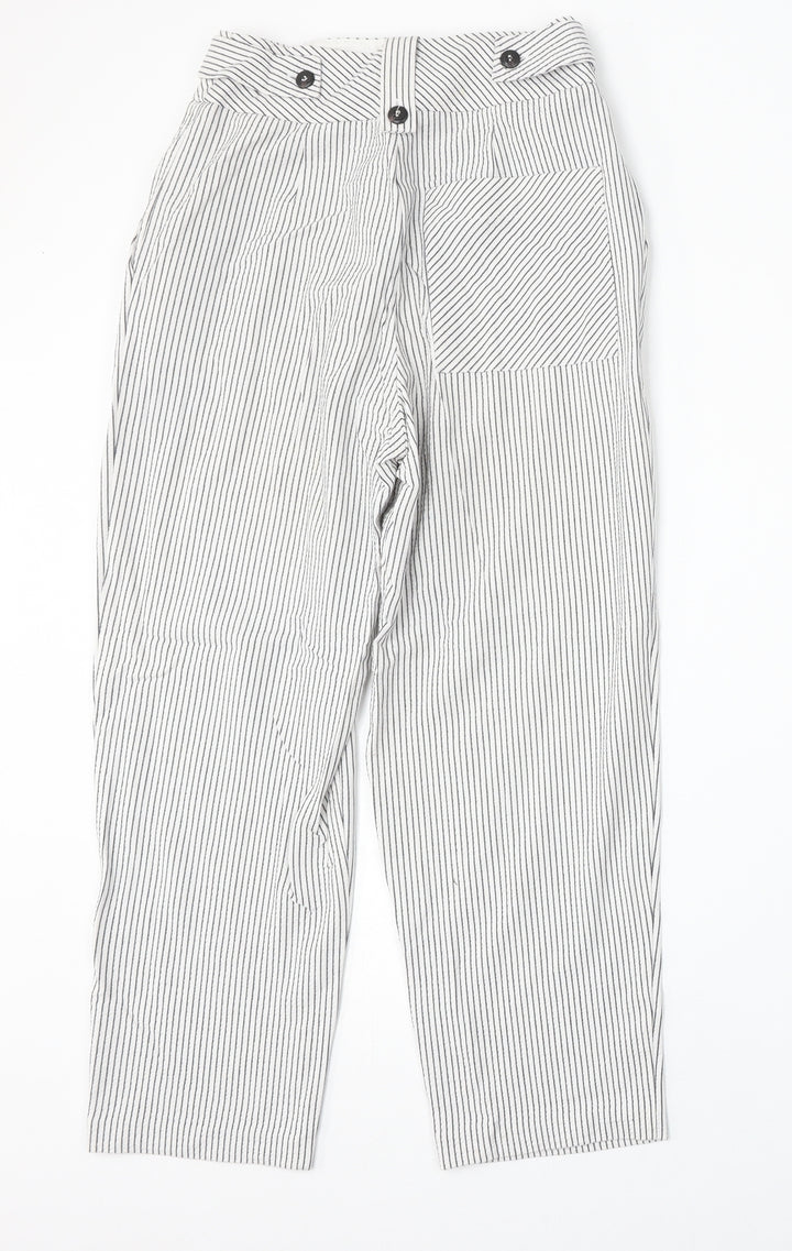 Topshop Womens Multicoloured Striped Viscose Trousers Size 6 L25 in Regular