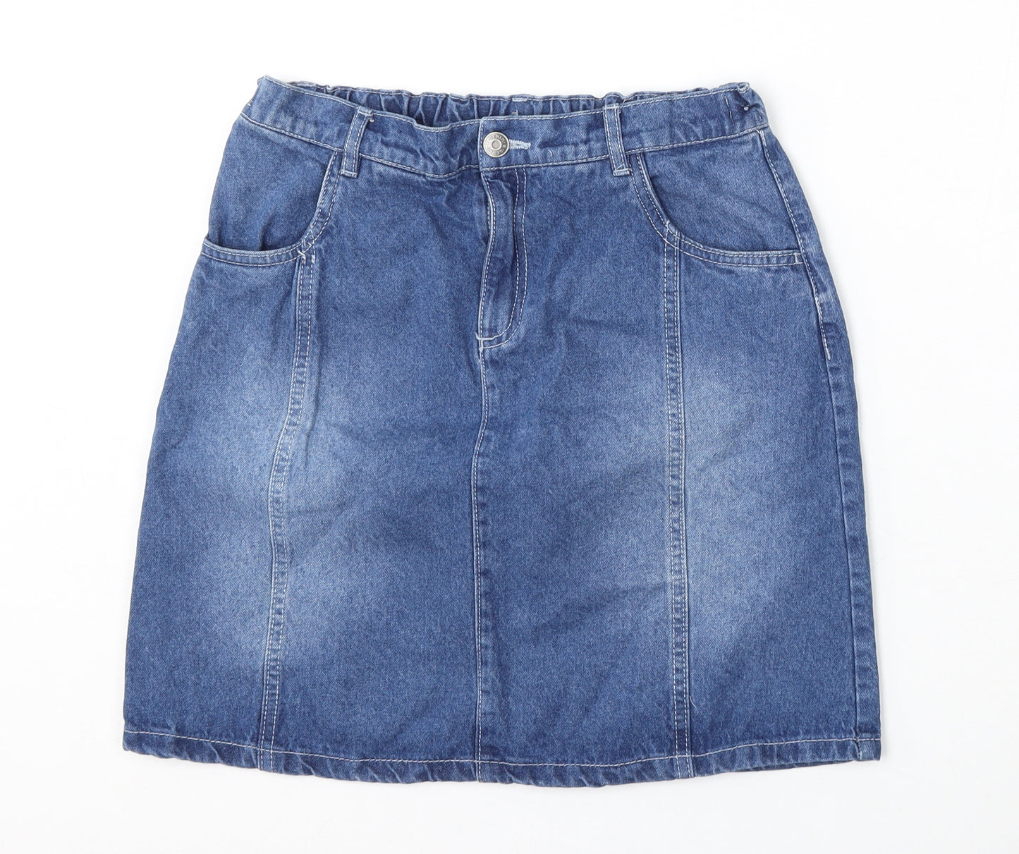TU Girls Blue  Cotton A-Line Skirt Size 14 Years  Regular