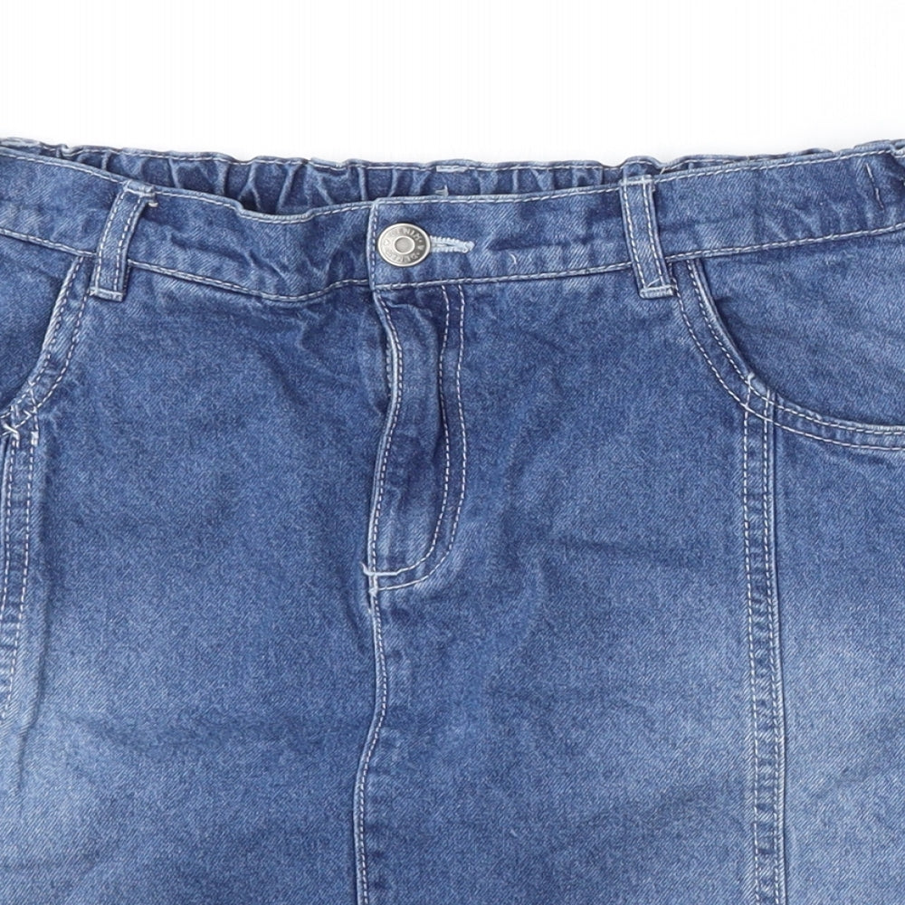 TU Girls Blue  Cotton A-Line Skirt Size 14 Years  Regular