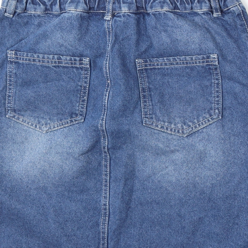 TU Girls Blue  Cotton A-Line Skirt Size 14 Years  Regular
