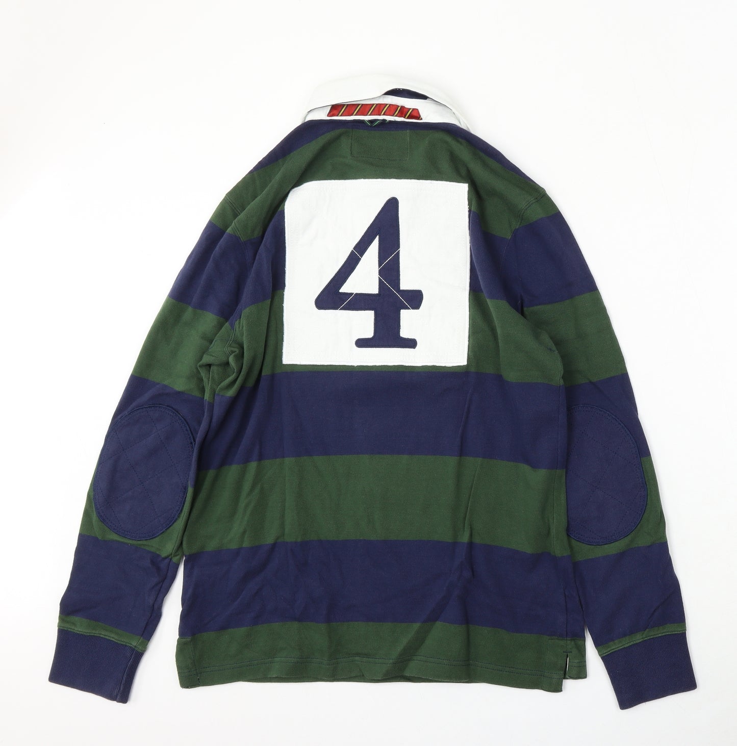 Hampton Mens Multicoloured Striped Cotton  Polo Size S Collared Button