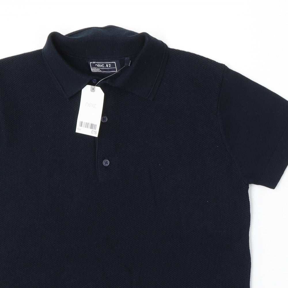 NEXT Boys Blue  Cotton Basic Polo Size 12 Years Collared