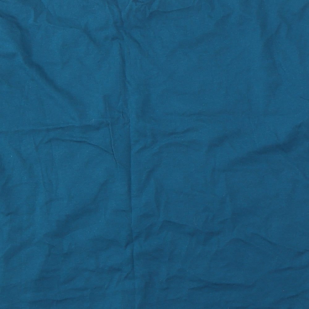 Marks and Spencer Womens Blue  Cotton Basic T-Shirt Size M Round Neck
