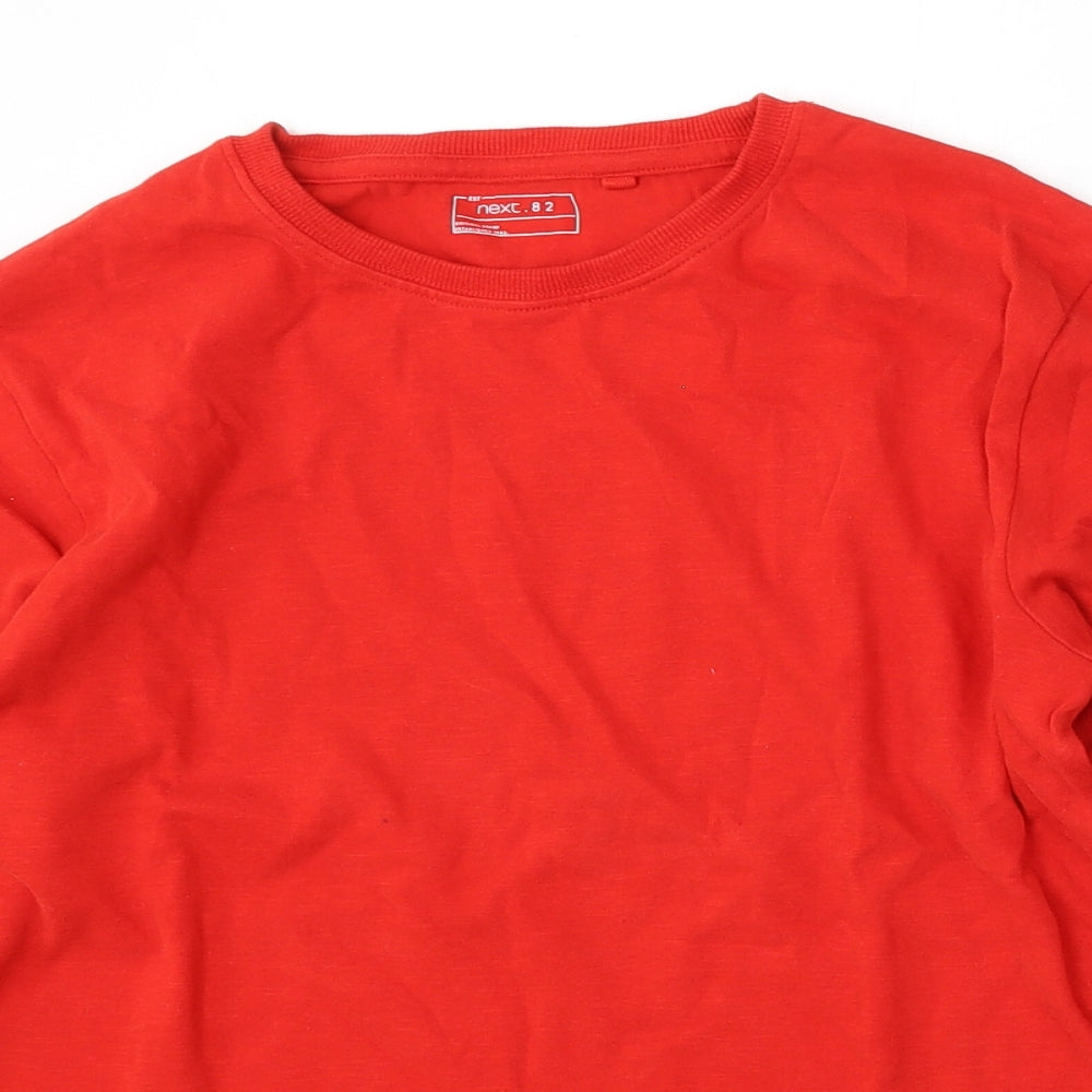 NEXT Boys Red  Cotton Basic T-Shirt Size 12 Years Round Neck