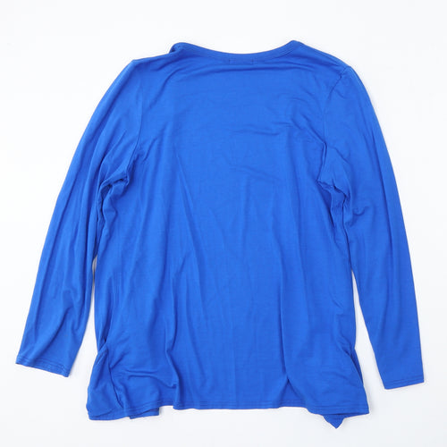 CHE Paris Womens Blue V-Neck  Viscose Cardigan Jumper Size M