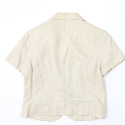 New Look Womens Beige  Linen Jacket Blazer Size 12