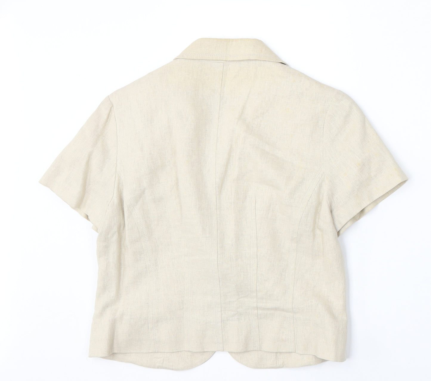 New Look Womens Beige  Linen Jacket Blazer Size 12