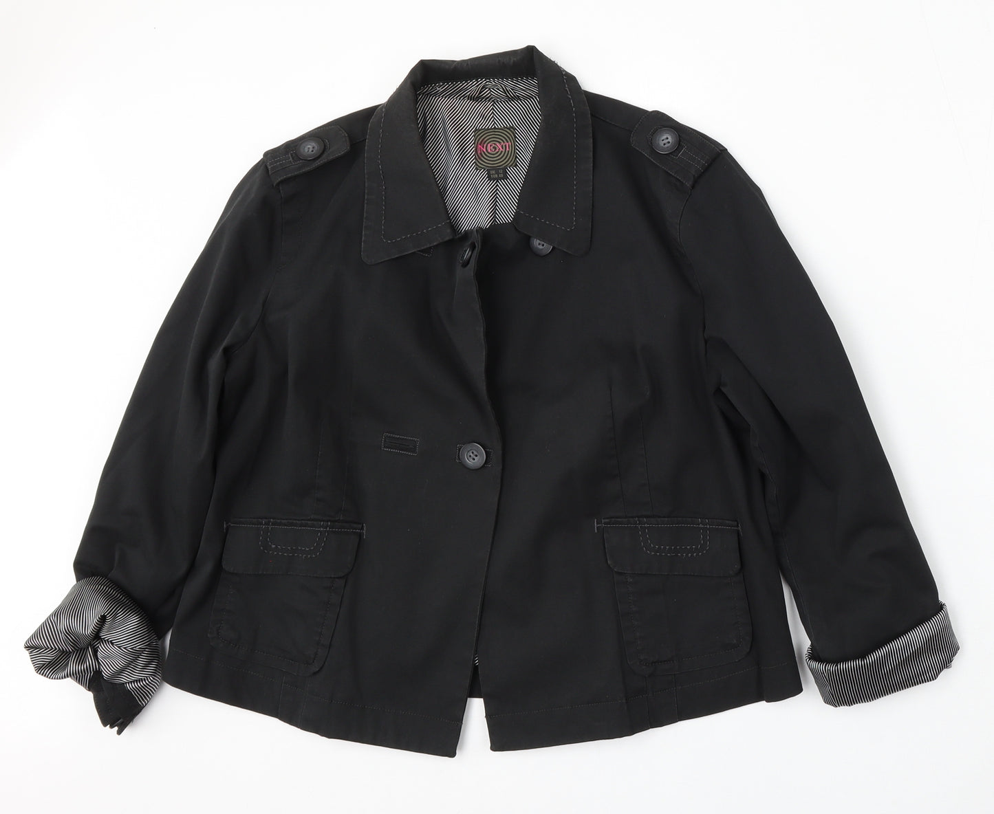 NEXT Womens Black   Jacket  Size 12  Button