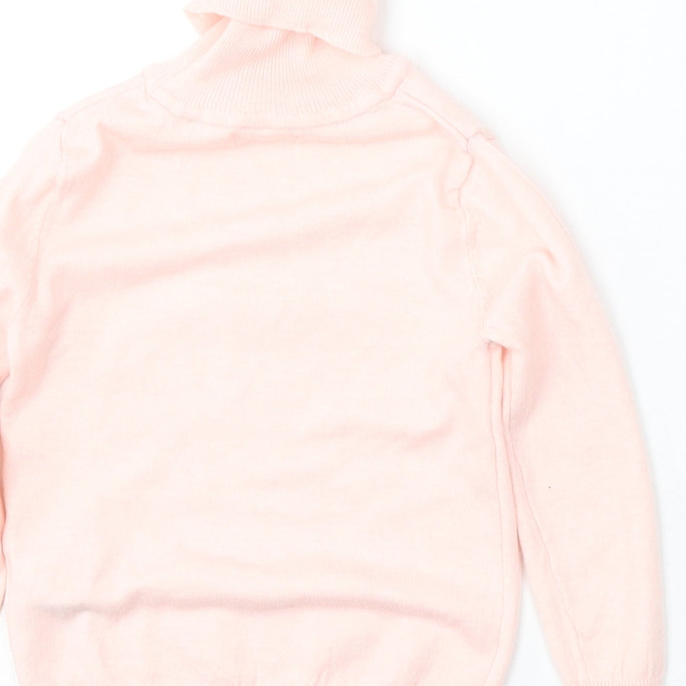 Primark Girls Pink Roll Neck  Polyester Pullover Jumper Size 2-3 Years