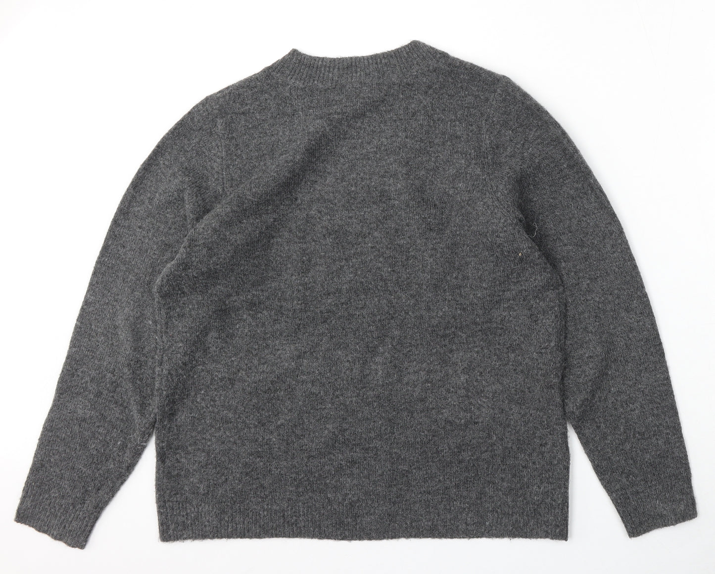 TU Womens Grey Round Neck  Acrylic Pullover Jumper Size 16