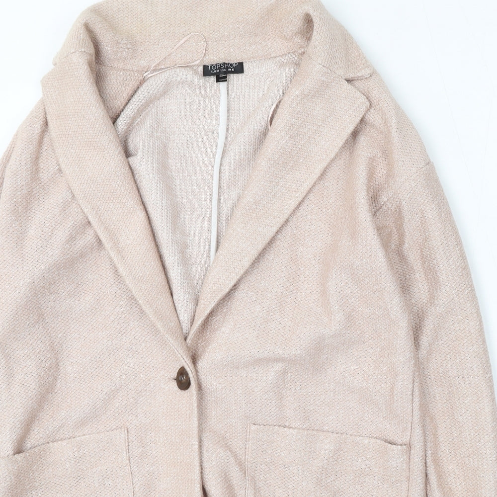 Topshop Womens Pink   Jacket  Size 10  Button