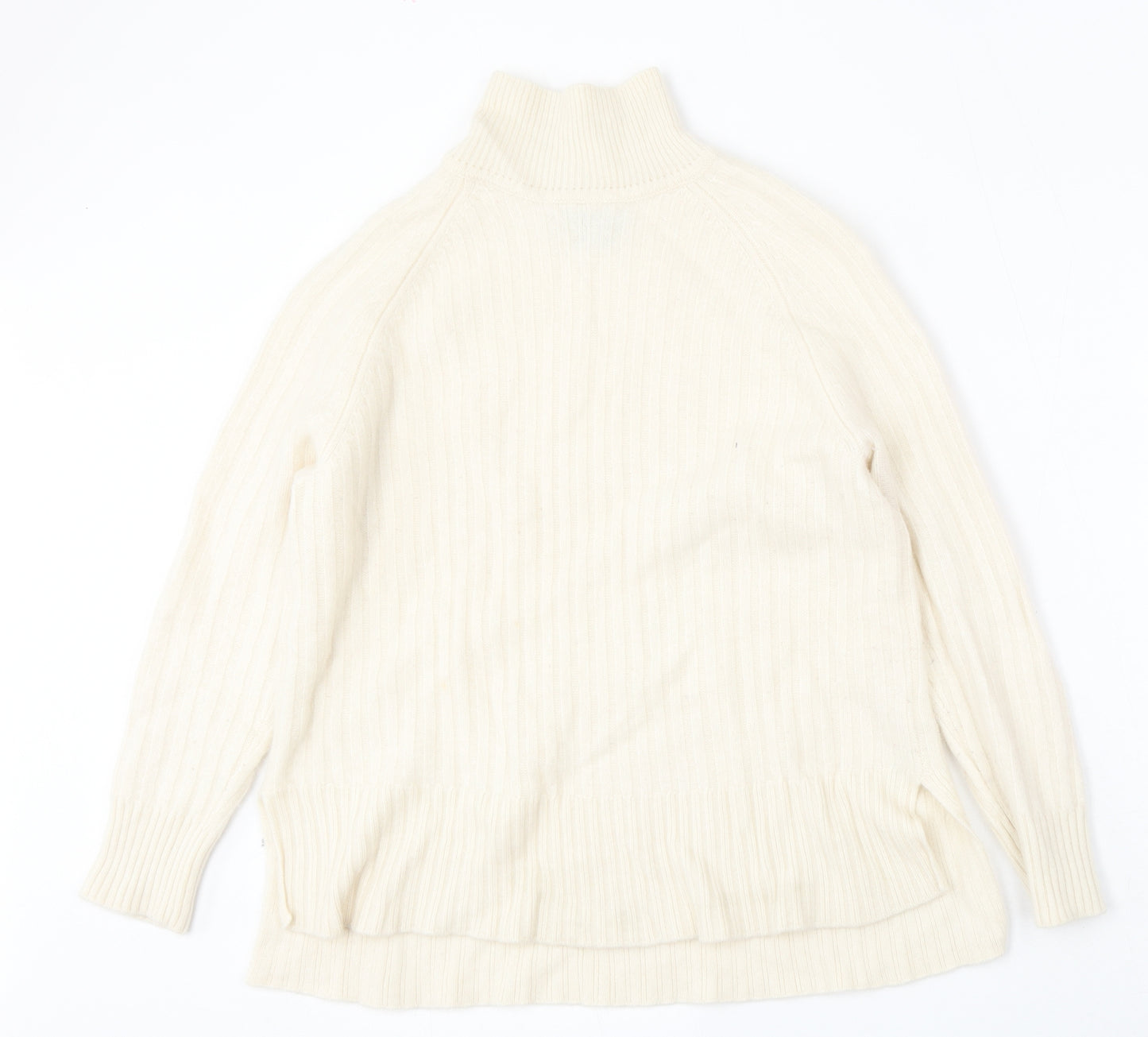 Marks and Spencer Womens Beige Mock Neck  Cashmere Pullover Jumper Size M