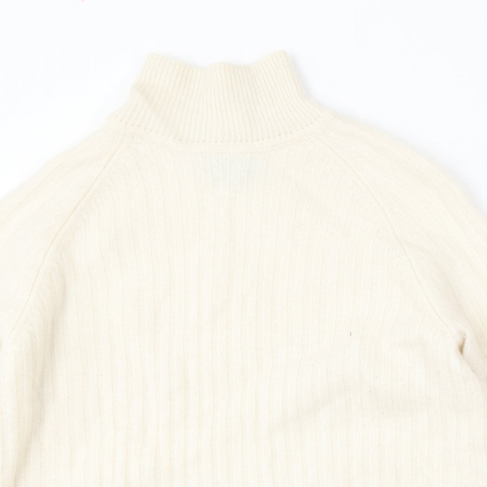 Marks and Spencer Womens Beige Mock Neck  Cashmere Pullover Jumper Size M