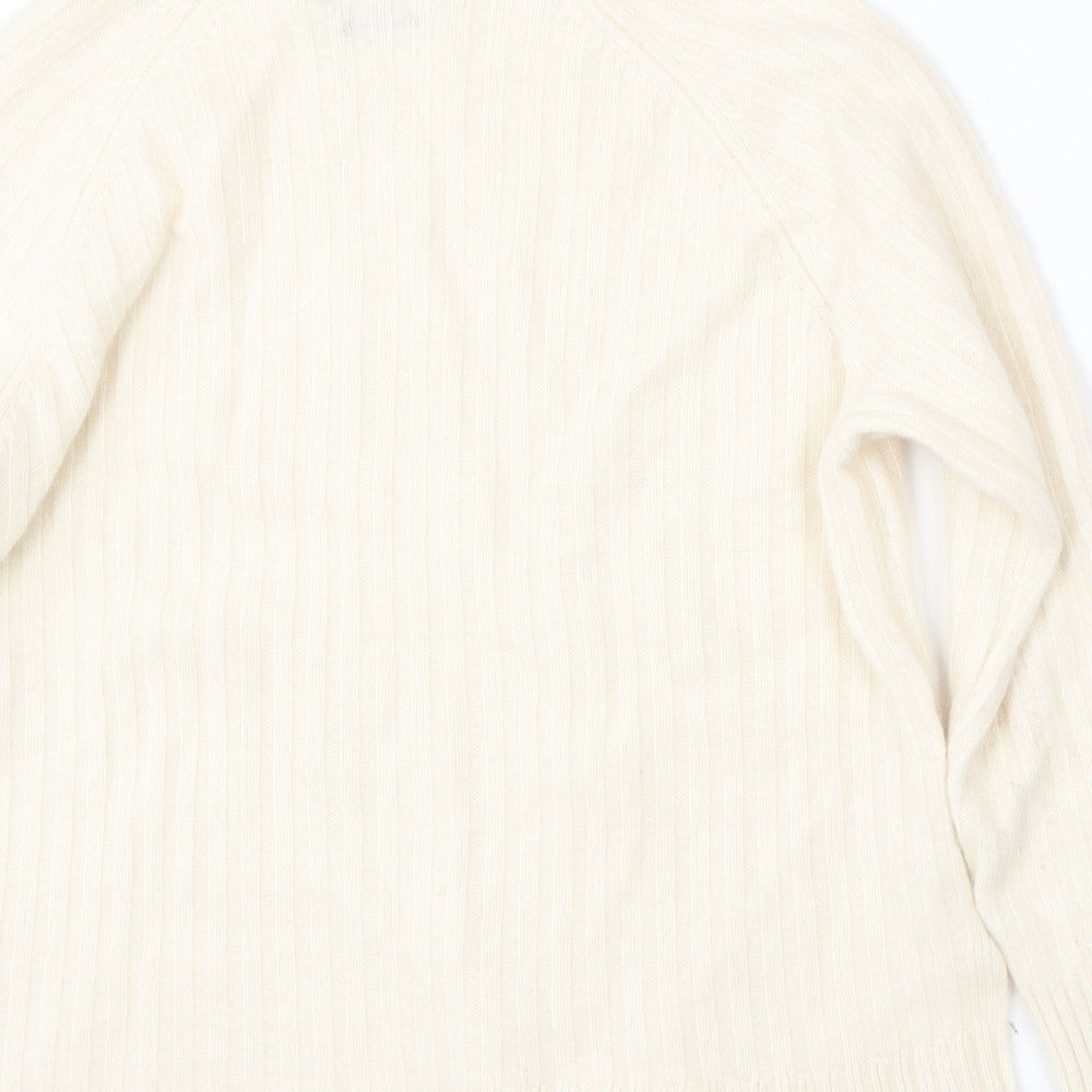 Marks and Spencer Womens Beige Mock Neck  Cashmere Pullover Jumper Size M