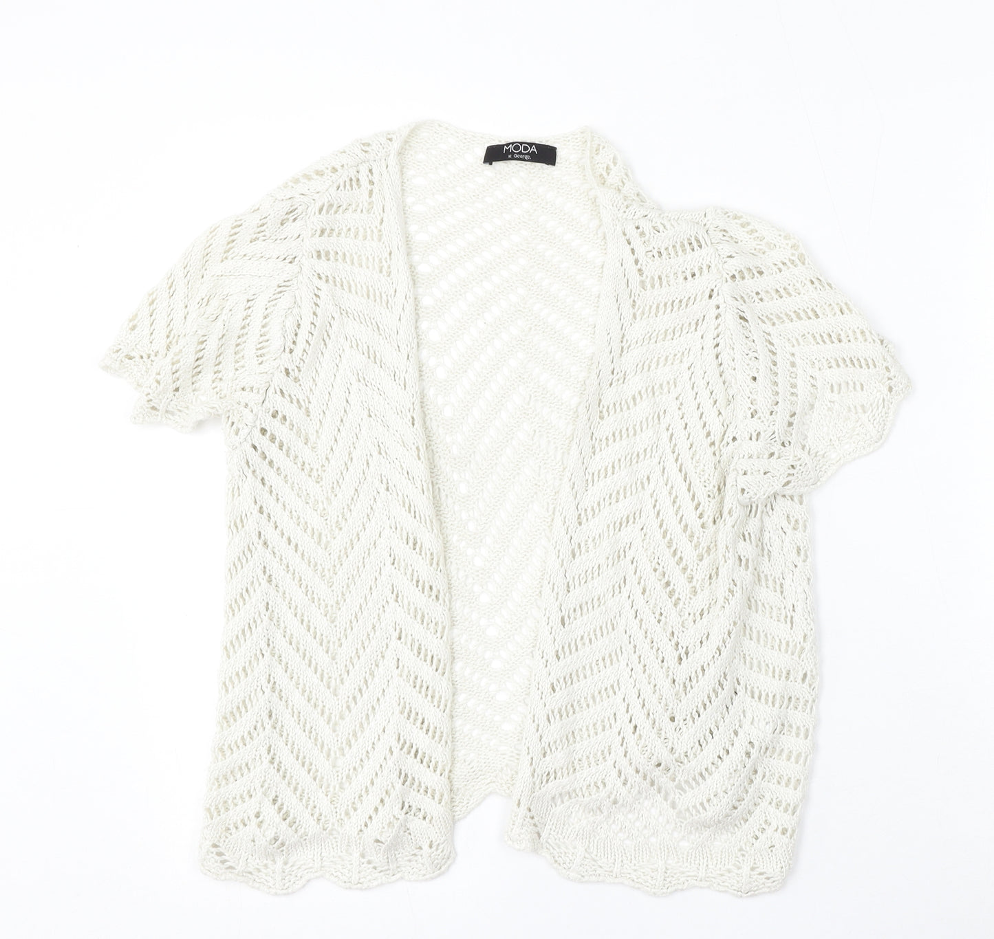 George Womens Ivory V-Neck  Acrylic Cardigan Jumper Size 18