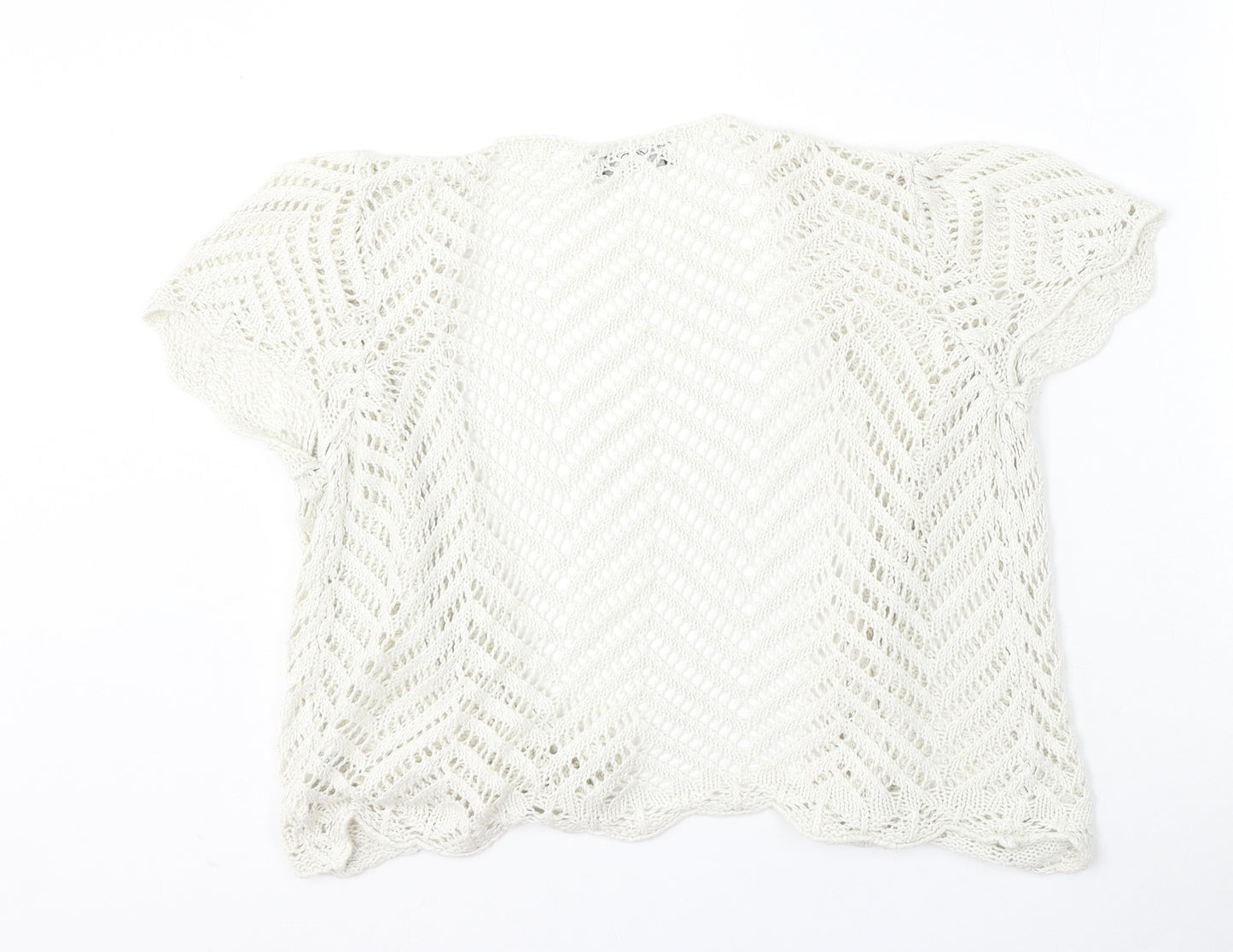 George Womens Ivory V-Neck  Acrylic Cardigan Jumper Size 18