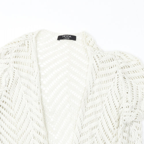 George Womens Ivory V-Neck  Acrylic Cardigan Jumper Size 18