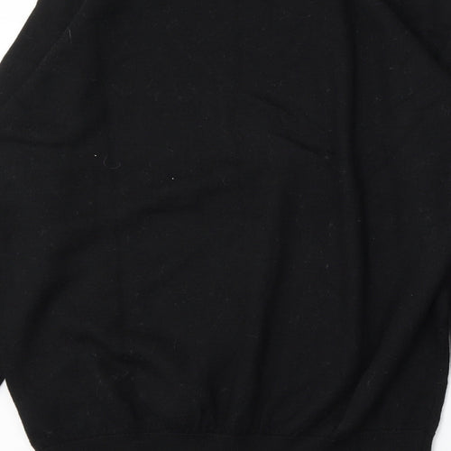 Livergy Mens Black Round Neck  Wool Pullover Jumper Size XL